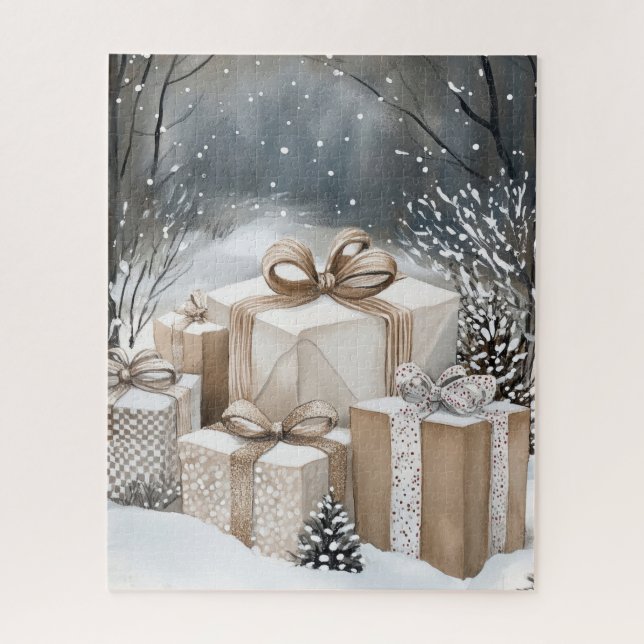 Weihnachtsgeschenkboxen Winter Schnee (Vertikal)