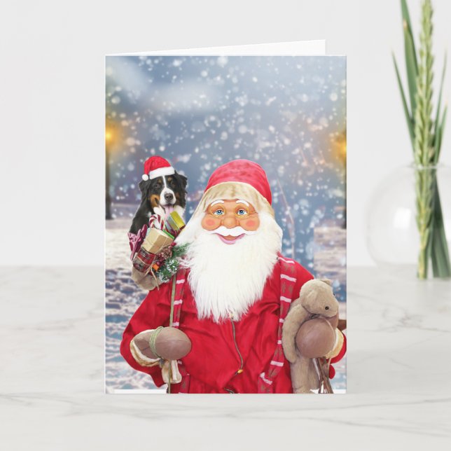 Weihnachtsgeschenke Bernese Gebirgshund Feiertagskarte (Vorderseite)
