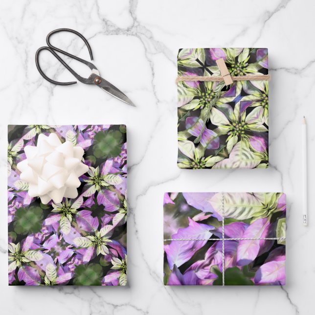 Weihnachtsgeschenke Blätter - Lavendel Poinsettia (Vorderseite)