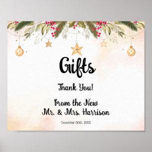 Weihnachtsgeschenke Brautparty Hochzeitplakat Poster