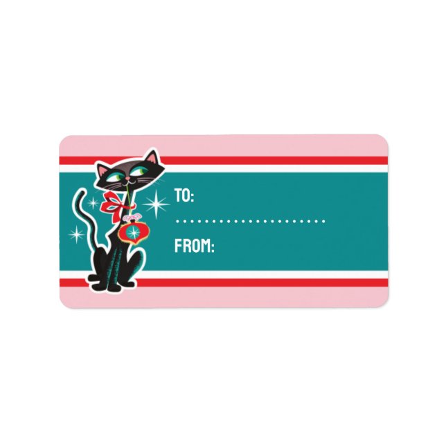 Weihnachtsgeschenke der Mitte des Jahrhunderts Sti Adressaufkleber (Vorne)