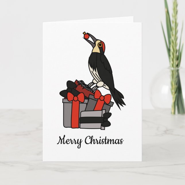 Weihnachtsgeschenke des Spechts Karte (Vorderseite)
