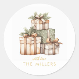 Weihnachtsgeschenke Exchange White Elephant Runder Aufkleber