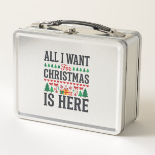 Weihnachtsgeschenke Feiertags-Typografie-Design Metall Brotdose