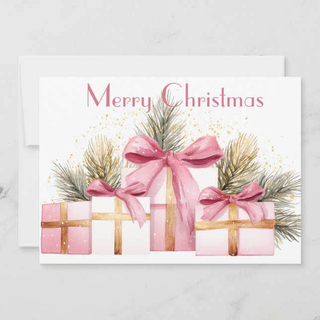 Weihnachtsgeschenke Flat Holiday Card Feiertagskarte (Vorderseite)