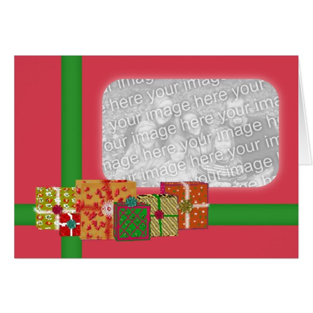 Weihnachtsgeschenke Fotokarte (Vorderseite (Horizontal))