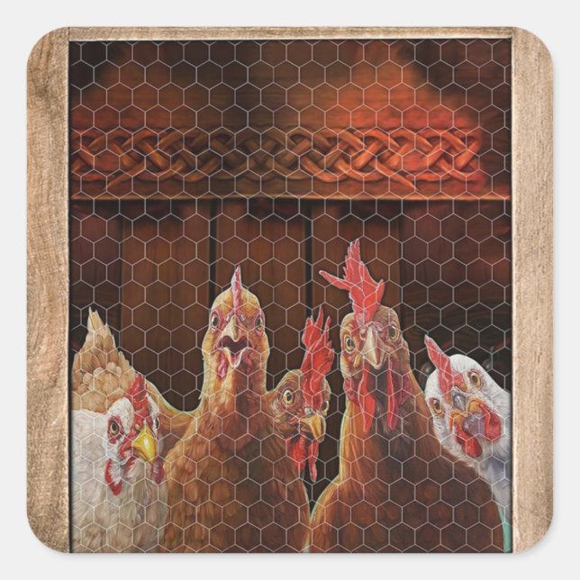 Weihnachtsgeschenke für Bauer-Hennenhahn Quadratischer Aufkleber (Vorderseite)