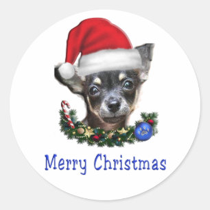 Weihnachtsgeschenke für Chihuahua Runder Aufkleber