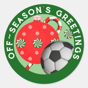 Weihnachtsgeschenke für Fußball Runder Aufkleber