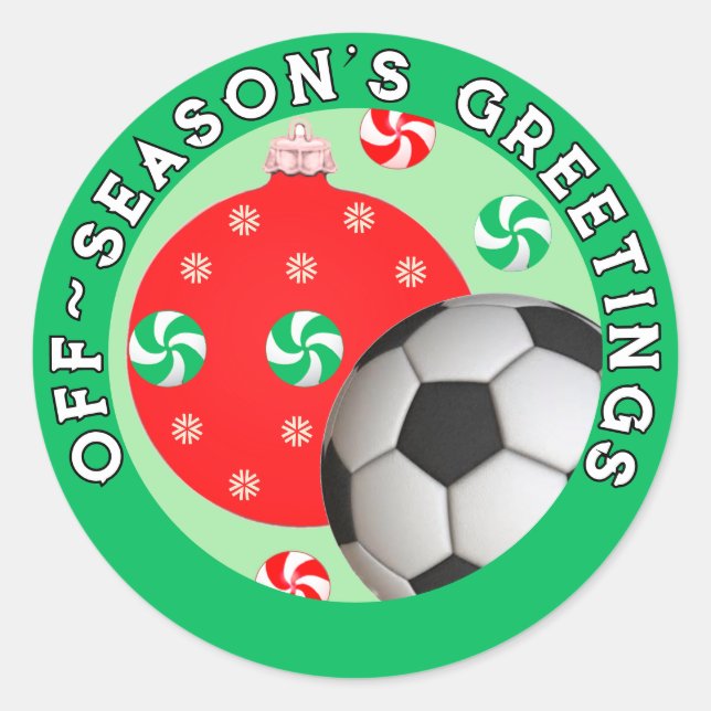 Weihnachtsgeschenke für Fußball Runder Aufkleber (Vorderseite)