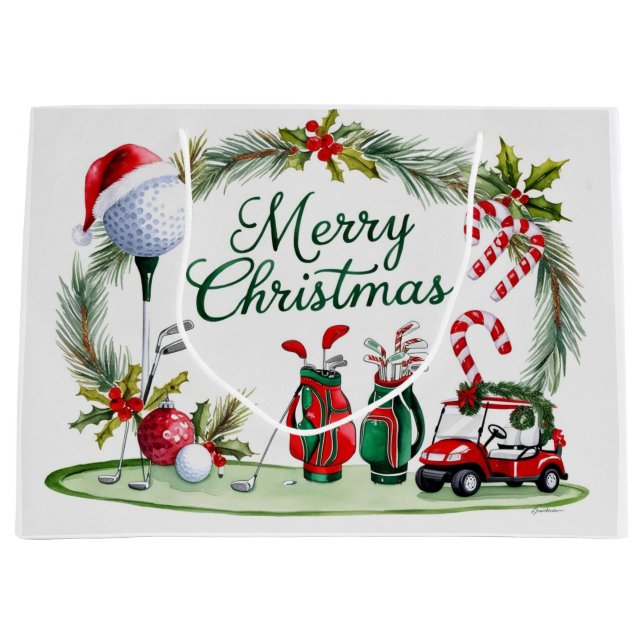 Weihnachtsgeschenke für Golfer Große Geschenktüte (Vorderseite)