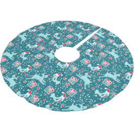 Weihnachtsgeschenke für Rentiere und Vögel aqua aq Polyester Weihnachtsbaumdecke