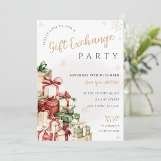 Weihnachtsgeschenke Geschenktausch Party-Einladung Einladung
