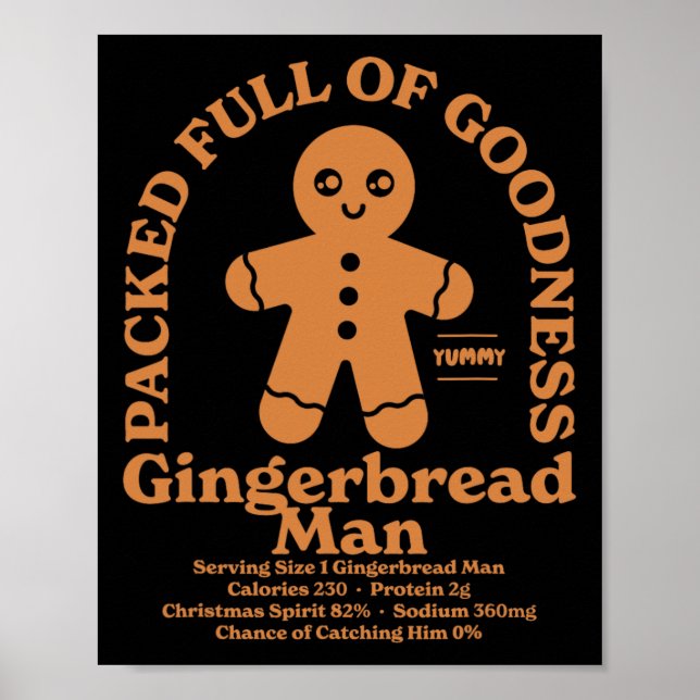 Weihnachtsgeschenke Gingerbread Mann Poster (Vorne)