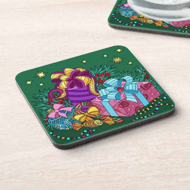 Weihnachtsgeschenke; hübscher Urlaub Getränkeuntersetzer (Linke Seite)