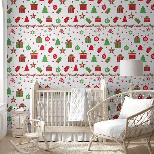 Weihnachtsgeschenke in Rot-Grün-Schale Tapete (Kinder)