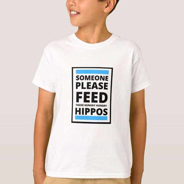 Weihnachtsgeschenke Kinder BITTE DIE HUNGRY HIPPOS T-Shirt (Vorderseite)
