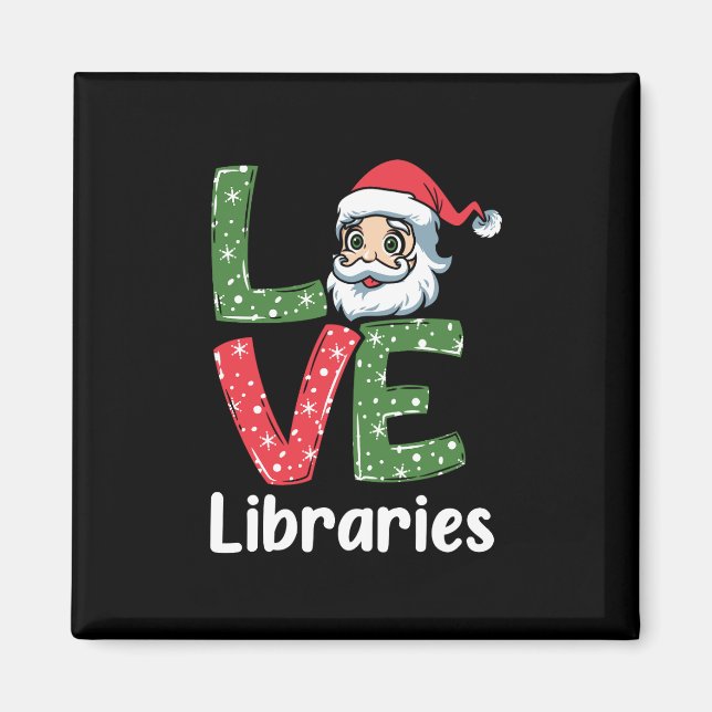 Weihnachtsgeschenke LIEBE Bibliotheken Niedlich Sa Magnet (Vorne)