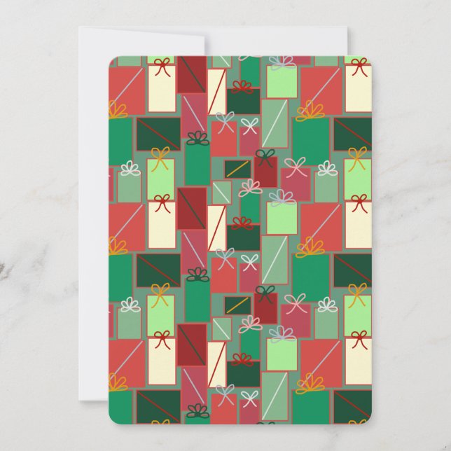 Weihnachtsgeschenke mit Ribbons und Bows Einladung (Vorderseite)