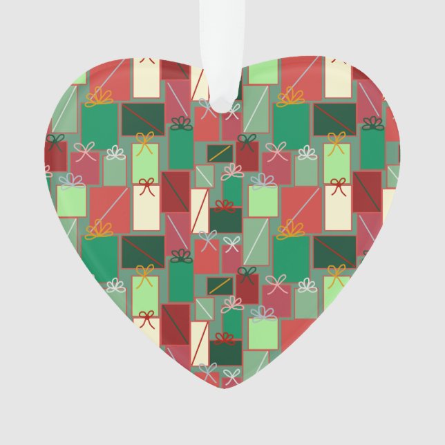 Weihnachtsgeschenke mit Ribbons und Bows Ornament (Vorderseite)