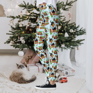 Weihnachtsgeschenke-Muster mit schwarzen Katzen Leggings