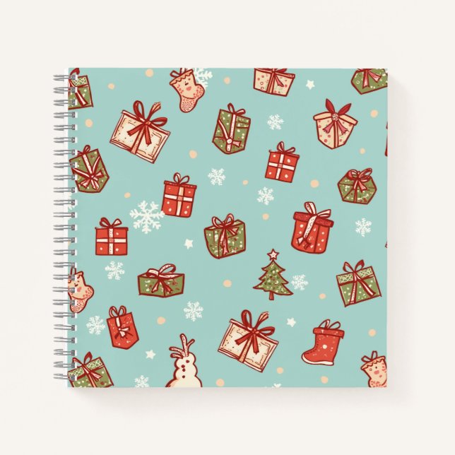 Weihnachtsgeschenke Muster Notebook Notizbuch (Vorderseite)