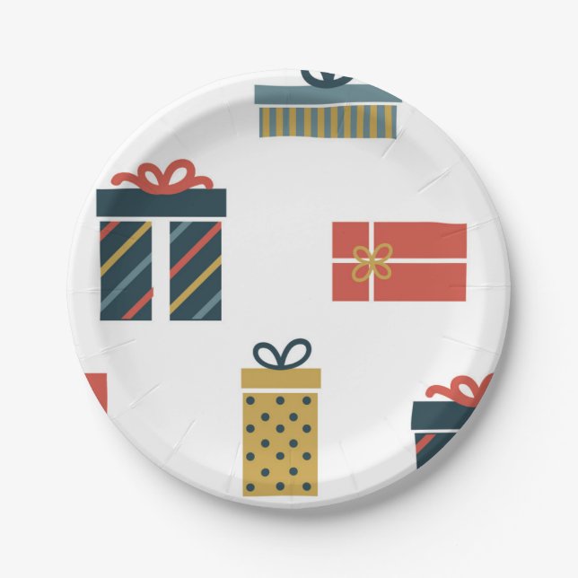 Weihnachtsgeschenke Pappteller (Vorderseite)