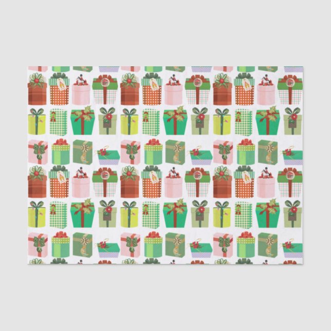 Weihnachtsgeschenke Parcels präsentiert Muster bun Seidenpapier (Vorderseite)