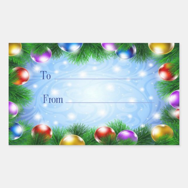 Weihnachtsgeschenke Rechteckiger Aufkleber (Vorderseite)