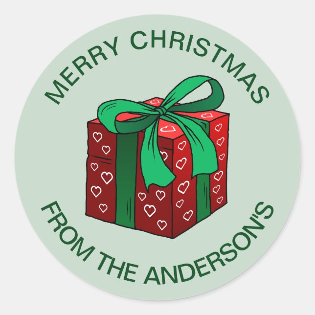 Weihnachtsgeschenke Runder Aufkleber (Vorderseite)