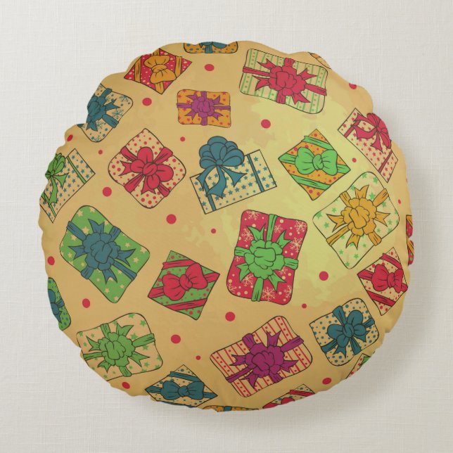 Weihnachtsgeschenke Rundes Kissen (Vorderseite)