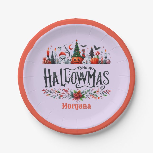 Weihnachtsgeschenke Tags Halloween Weihnachtsmashu Pappteller (Vorderseite)
