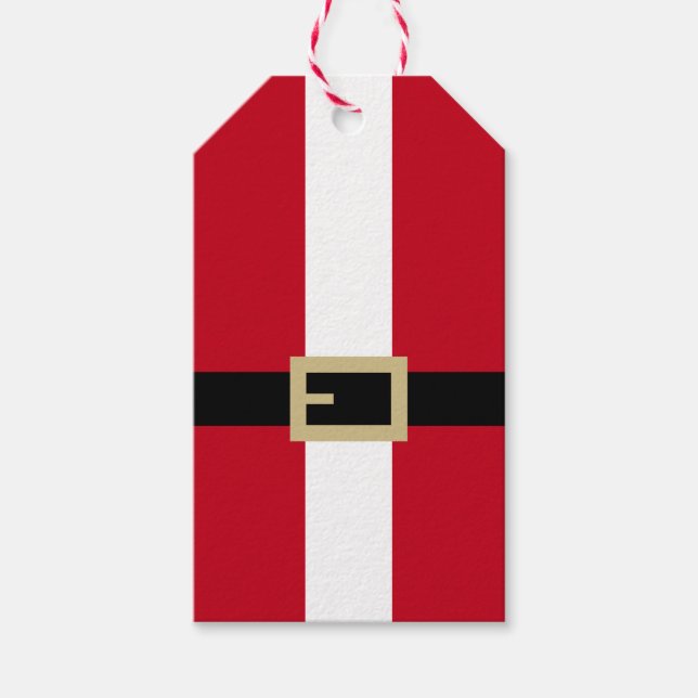 Weihnachtsgeschenke Tags im Weihnachtsmann-Anzug Geschenkanhänger (Vorderseite)