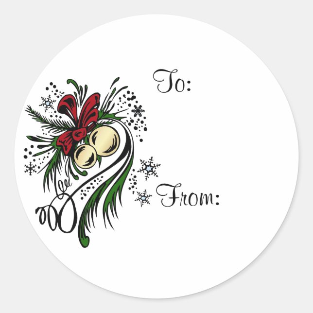 Weihnachtsgeschenke Tags Runder Aufkleber (Vorderseite)