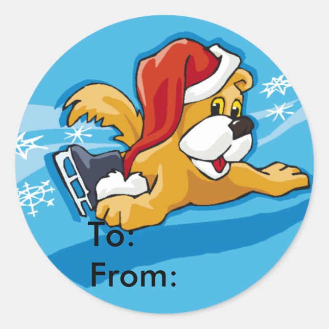 Weihnachtsgeschenke Tags Runder Aufkleber (Vorderseite)