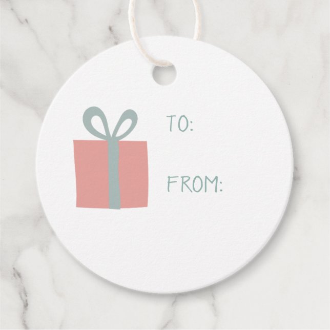 Weihnachtsgeschenke und Liebesmarken Geschenkanhänger (Vorderseite)