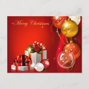 Weihnachtsgeschenke und Ornamente Feiertagspostkarte