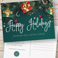 Weihnachtsgeschenke und Ornamente Happy Holidays