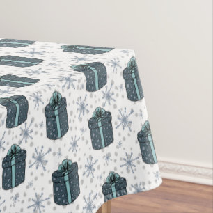Weihnachtsgeschenke und Schneeflocken Tischdecke