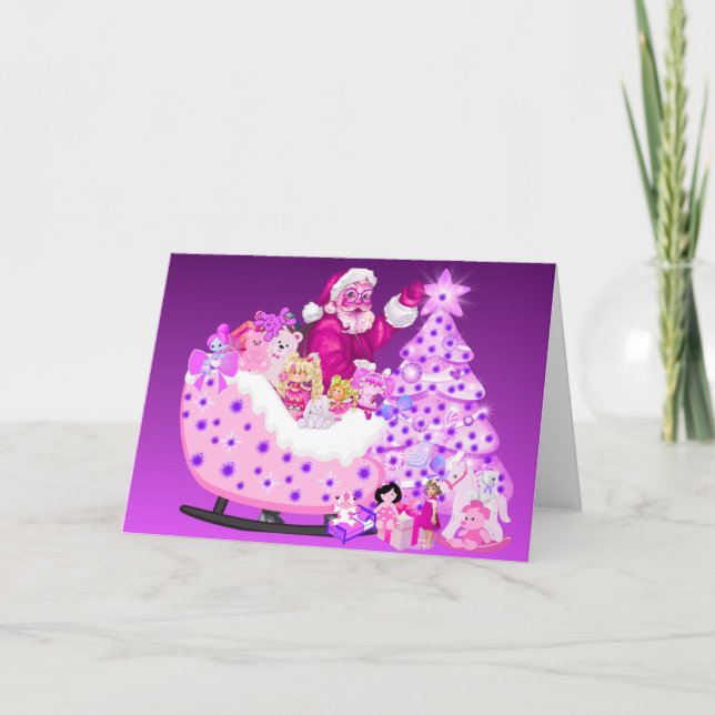 Weihnachtsgeschenke und Spielzeug - Grußkarte Karte (Vorderseite)