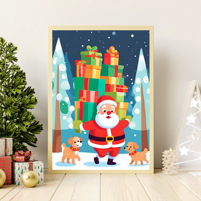 Weihnachtsgeschenke und Welpen | Wall Art Poster (Von Creator hochgeladen)