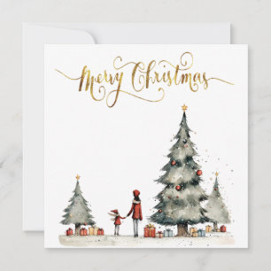Weihnachtsgeschenke unter dem Baum Feiertagskarte