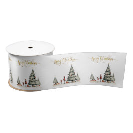 Weihnachtsgeschenke unter dem Baum Satinband