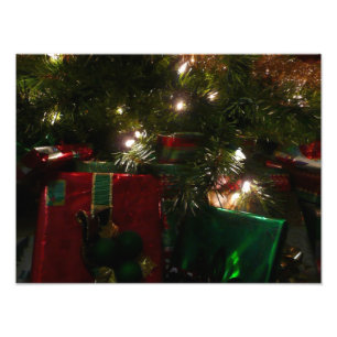 Weihnachtsgeschenke unter dem Weihnachtsbaum Fotodruck