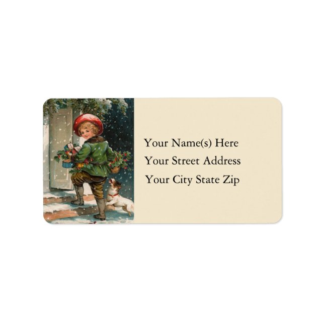 Weihnachtsgeschenke Vintage Adressetikettierung Adressaufkleber (Vorne)