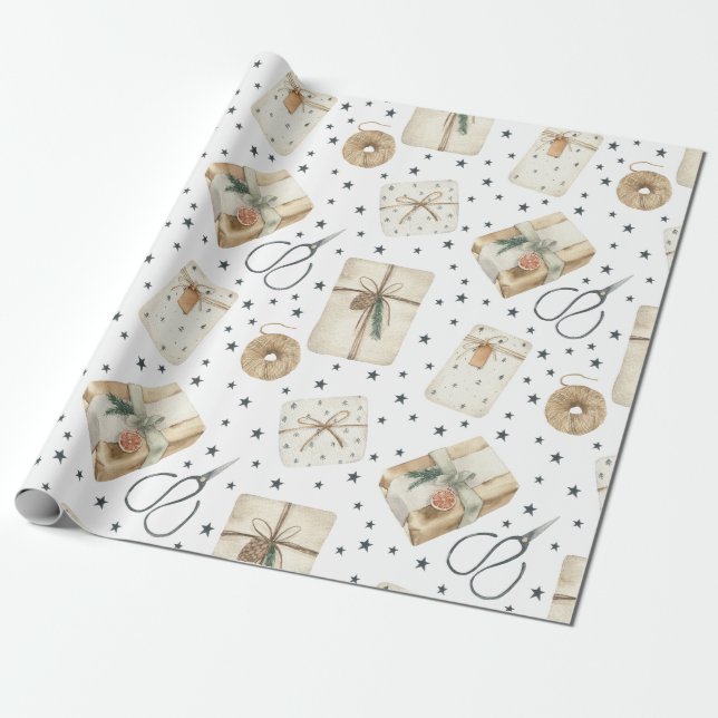 Weihnachtsgeschenke Vintage Art Wrapping Paper Geschenkpapier (Ungerollt)