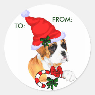 Weihnachtsgeschenke von Boxer an: Runder Aufkleber