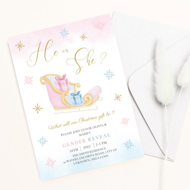 Weihnachtsgeschenke Weihnachtsgenderdarstellung Einladung (Von Creator hochgeladen)