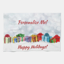 Weihnachtsgeschenke Wrapped Geschenke Happy Holida Geschirrtuch