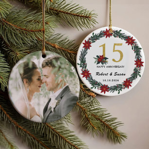 Weihnachtsgeschenke zum 15. Hochzeitstag Ornament